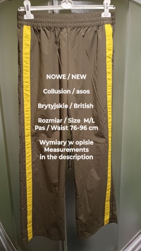 Zdjęcie oferty: Collusion / asos NOWE Brytyjskie luźne spodnie, Uniseks, M/L, Pas 76-96 cm