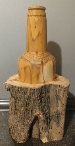 Zdjęcie oferty: Wazon świecznik "Butelka w drewnie"