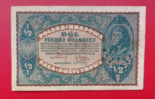 Zdjęcie oferty: Banknot 1/2 marki Polskiej 1920 r.