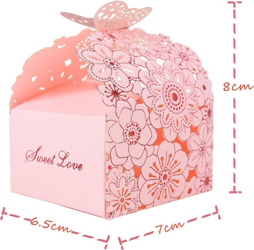 Zdjęcie oferty: 100x Pudełka upominkowe na prezenty Różowe Kwiaty