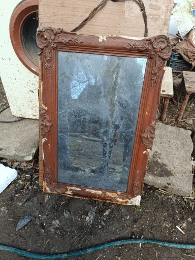 Zdjęcie oferty: Stare lustro grubo przedwojenne cena do omówienia 