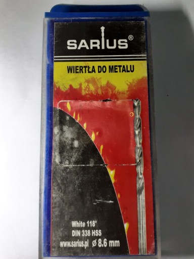 Zdjęcie oferty: Wiertło do metalu 8,6mm Sarius KA-8,6