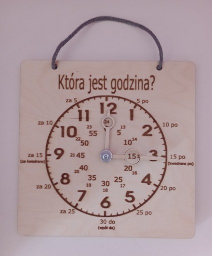 Zdjęcie oferty: Zegar do nauki godzin  22,5cm