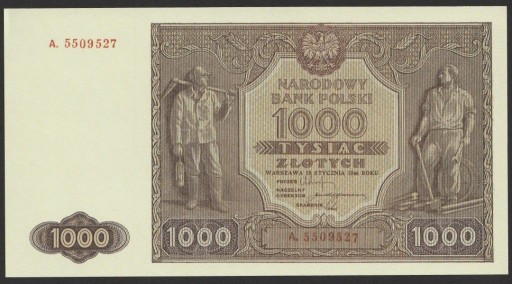 Zdjęcie oferty: POLSKA 1000 ZŁOTYCH 1946