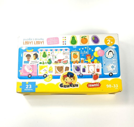 Zdjęcie oferty: duże puzzle z dziurką lody CzuCzu 22 elementy