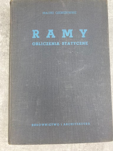 Zdjęcie oferty: RAMY - Obliczenia statyczne ARKADY 1955
