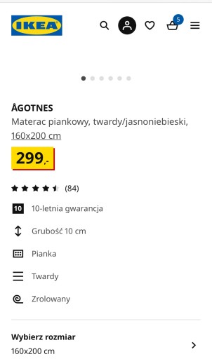 Zdjęcie oferty: Materac Ikea 160 x 200 cm Agotnes