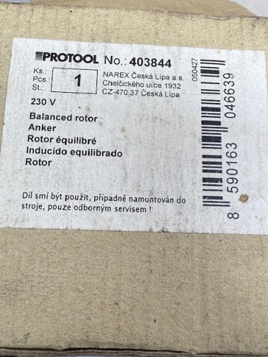 Zdjęcie oferty: PROTOOL MXP 160  zestaw części wirnik, koło zębate 