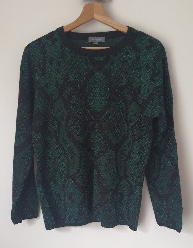 Zdjęcie oferty: sweterek sweter zielony czarny brokat 14/42/XL