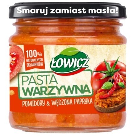 Zdjęcie oferty: ŁOWICZ Pasta Warzywna Pomidory Wędzona Papryka 180