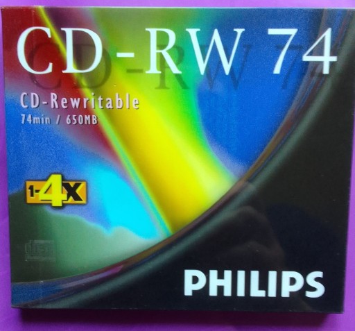 Zdjęcie oferty: Philips Cd-RW Disc 74 Minute 650 MB 4x Speed 1szt