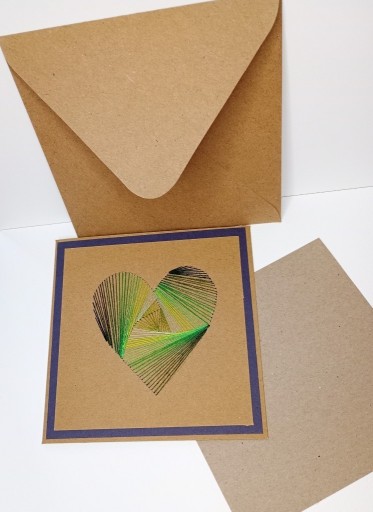 Zdjęcie oferty: Kartka okolicznościowa haftowana - zielone serce