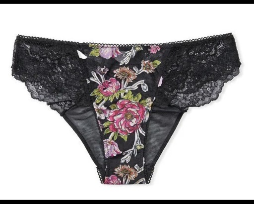 Zdjęcie oferty: Victoria’s Secret majtki XS czarne kwiaty sexy
