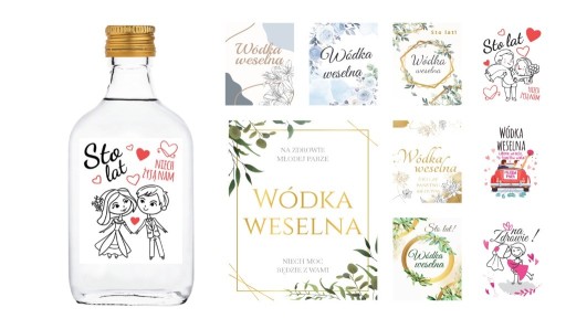 Zdjęcie oferty: Mini-naklejki Wódka Weselna 100ml 65szt+3 GRATIS!