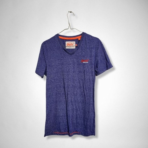 Zdjęcie oferty: T-shirt w serek vneck Superdry niebieski melanż XS