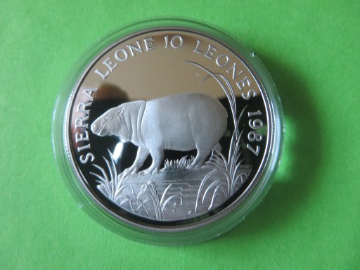 Zdjęcie oferty: SIERRA LEONE WWF 1987 10 leones srebro 925 