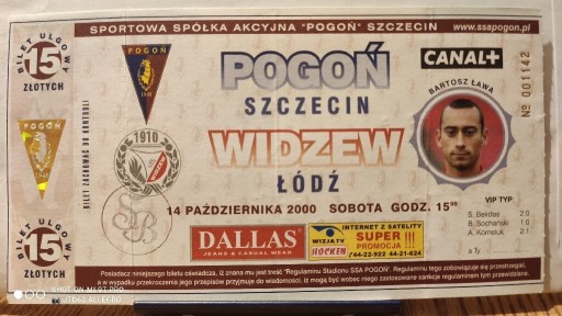 Zdjęcie oferty: Pogoń Szczecin - Widzew Łódź 2000