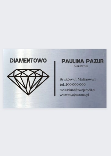 Zdjęcie oferty: Luksusowe Wizytówki aluminiowe Premium 