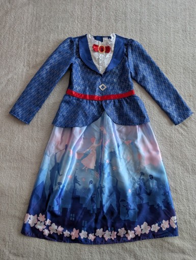 Zdjęcie oferty: Sukienka balowa kostium przebranie strój Mary Poppins Disney 140 