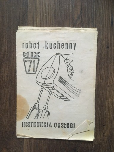 Zdjęcie oferty: instrukcja obsługi robota kuchennego PREDOM MIX71