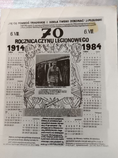 Zdjęcie oferty: Kalendarz z  Juzefem Piłsudskim