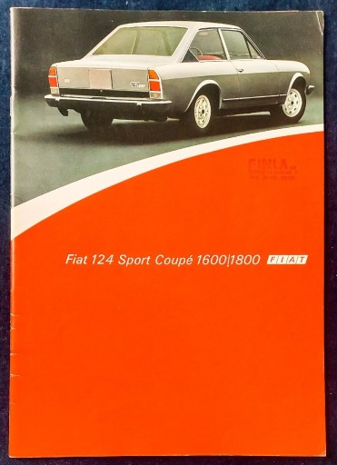 Zdjęcie oferty: Fiat 124 Sport Coupe 1600 / 1800 folder, prospekt