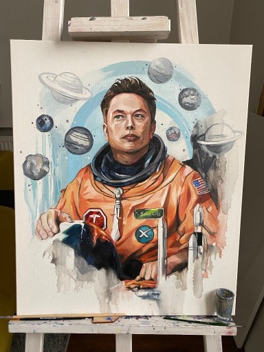 Zdjęcie oferty: Elon Musk - obraz olej na płótnie 50x70 cm