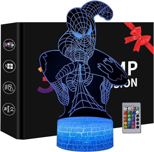 Zdjęcie oferty: Lampka Led nocna 3D USB Spider Man Pilot