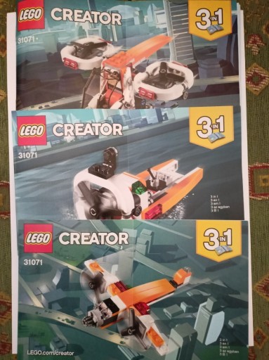 Zdjęcie oferty: Lego Creator 3in1 Samolot, Dron, Wodolot 31071