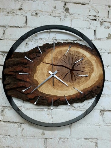 Zdjęcie oferty: Drewniany zegar Leszy 50 cm
