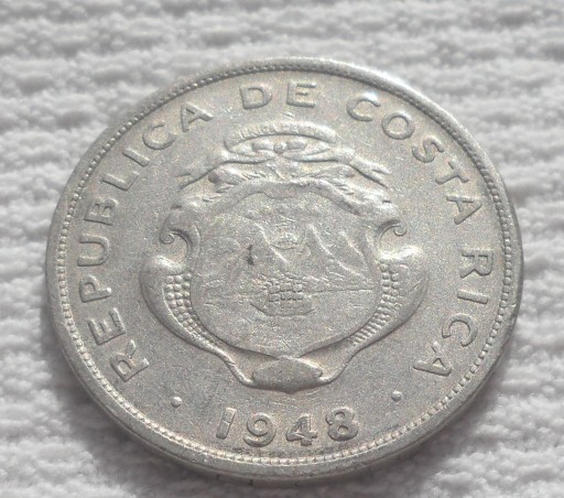 Zdjęcie oferty: Kostaryka Ameryka Centralna 50 centymów 1948