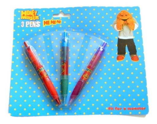 Zdjęcie oferty: HONEY MONSTER Kpl.3-pack długopisów do szkoły 