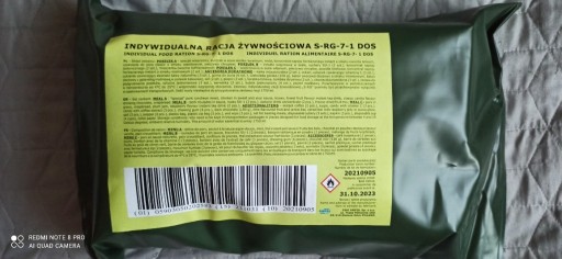 Zdjęcie oferty: DUŻA INDYWIDUALNA RACJA ŻYWNOŚCIOWA S-RG-7-1