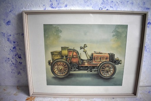 Zdjęcie oferty: Obraz grafika samochodu z początku XX wieku
