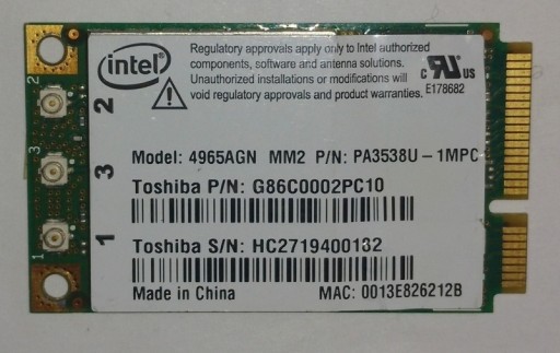 Zdjęcie oferty: Intel 4965AGN WiFi 300Mbit/s MM2 DualBand