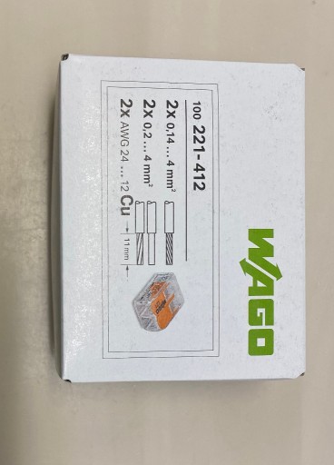 Zdjęcie oferty: WAGO 221-412 2x1,4-4 mm Szybkozłączki 100 szt.