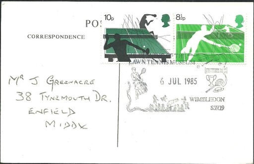 Zdjęcie oferty: UK tenis Wimbledon 1984 pocztówka ze zwycięzcami