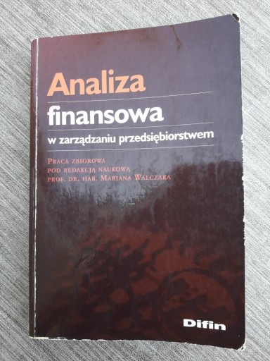 Zdjęcie oferty: Analiza finansowa w zarządzaniu przedsiębiorstwem 