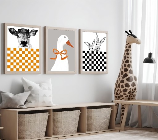 Zdjęcie oferty: Kids love animal set  3 sztuki 3x (50x 70 cm )