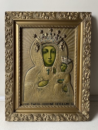 Zdjęcie oferty: Obraz Matki Boskiej z Dzieciątkiem Jezus złoty