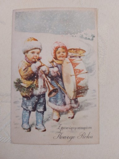 Zdjęcie oferty: Karta pocztówka Boże Narodzenie  Nowy Rok lata 20