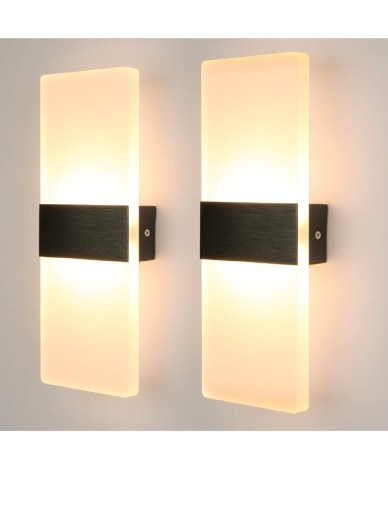 Zdjęcie oferty: Lampa ścienna panel LED kinkiet czarny 2x12W 