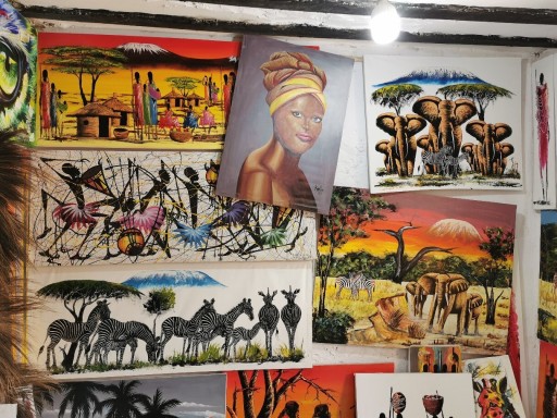Zdjęcie oferty: Obraz na płótnie - artysta z Zanzibar
