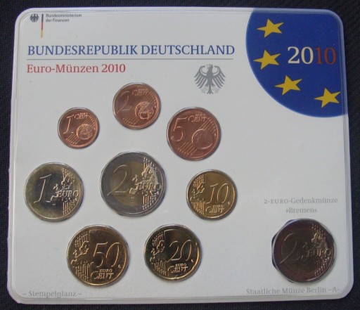 Zdjęcie oferty: NIEMCY - Euro - Munzen 2010 A + okolicznościowe