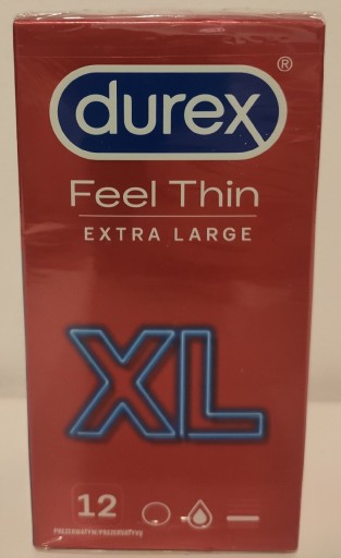 Zdjęcie oferty: Prezerwatywy Durex Feel Thin Extra Large 24 szt.