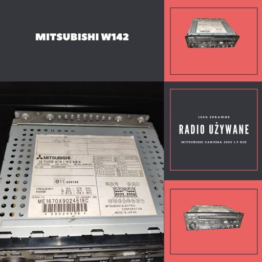 Zdjęcie oferty: Radio Mitsubishi W142