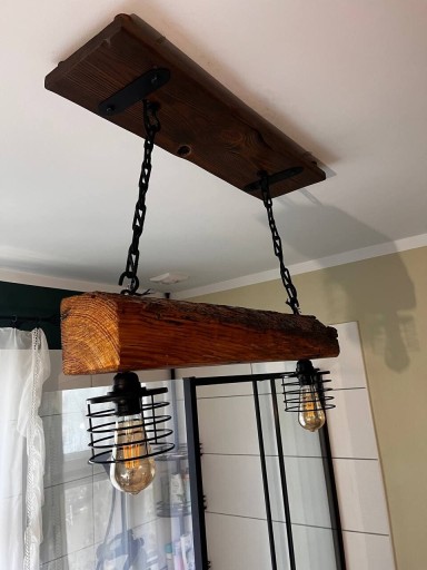 Zdjęcie oferty: Lampa rustykalna z belki/żyrandol loft drewniany