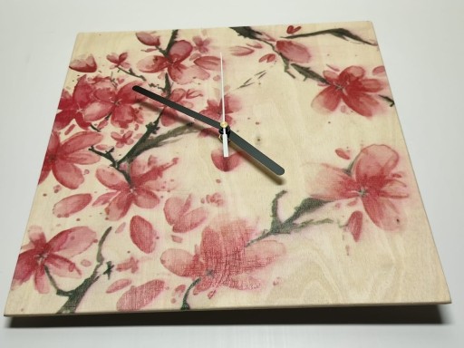 Zdjęcie oferty: Zegar ścienny czerwone kwiaty 30x30cm