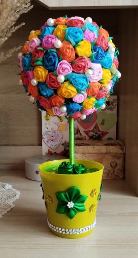 Zdjęcie oferty: Kolorowe drzewko stroik na Dzień Matki handmade