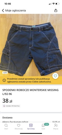 Zdjęcie oferty: SPODENKI ROBOCZE MONTERSKIE MISSING L/92-96